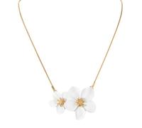 IOETSEUT men's necklaces friendship necklace Exquisite Elegant Two Flower Pendant Necklace for Women Necklace Jewelry Suitable for Holiday Wedding