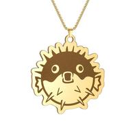 IOETSEUT men's necklaces friendship necklace Fashion Inflatable Puffer Fish Men Punk Necklace Pendant Necklace for Women Jewelry Hip Hop Thick Chains Choker