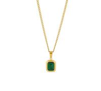 IOETSEUT men's necklaces friendship necklace Fashion Retro Square Green Zircon Pendant Necklace For Women Charm Necklace Girls Wedding Engagement Jewelry Gift
