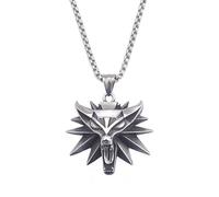 IOETSEUT men's necklaces friendship necklace Fashion Vintage Viking Wolf Head Pendant Necklace Mens Punk Biker Geralt of Rivia Slavic Necklaces Charm Jewelry