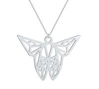 IOETSEUT men's necklaces friendship necklace Geometric Butterfly Origami Necklace Women Silver Beach Jewelry Boho Necklace