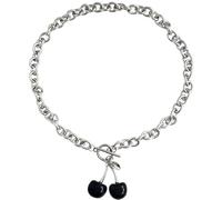 IOETSEUT men's necklaces friendship necklace Gothic Red Cherry Pendant Choker Necklace for Women Girls Y2k Geometric Necklaces Jewelry With Buckle for Dancing Party Gifts