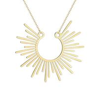 IOETSEUT men's necklaces friendship necklace Half Sunbeam Sunburst Pendant Necklace For Women Silver Dainty Celestial Jewerlry Necklaces