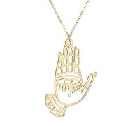 IOETSEUT men's necklaces friendship necklace Hollow Evil Eye Hand Hamsa Necklace Women Turkey Halloween Jewelry Ancient Female Necklace