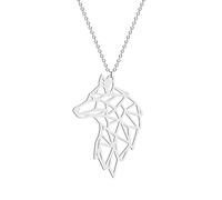 IOETSEUT men's necklaces friendship necklace Hollow Origami Wolf Necklace Pendant for Women Girl Dainty Geometric Wolf Head Charm Neck Clavicle Chain Jewelry Female