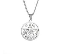 IOETSEUT men's necklaces friendship necklace Jewish Hebrew Tetragrammaton Wicca Pentagram Pendant Necklace Men Women Solomon Religious Amulet Jewelry