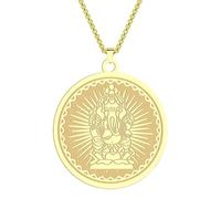 IOETSEUT men's necklaces friendship necklace Lord Ganesha Medallion Men Necklace Lucky Amulet Hindu Pendant Necklace For Women Pagan Necklace