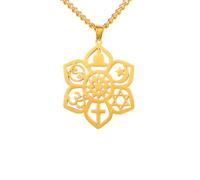 IOETSEUT men's necklaces friendship necklace Lotus Flower Pendant Necklace Yoga Cross Star of Davd YinYang Moon Star 6 Philosophies Spiritual Jewelry