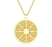 IOETSEUT men's necklaces friendship necklace Lucky Ancient Greek Sun Pendant Necklace for Men Women Coin Charm Neck Chain Spirit Totem Jewelry