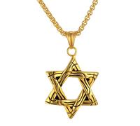 IOETSEUT men's necklaces friendship necklace Magen Star Of David Titanium Israel Necklaces Pendants Women Gold Silver Color Jewish Choker Men Jewelry