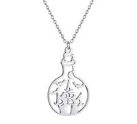 IOETSEUT men's necklaces friendship necklace Magic Bottle Necklaces for Women Men Clavicle Choker Chain Haunted Mansion Moon and Bats Jewelry Halloween Gifts