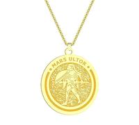 IOETSEUT men's necklaces friendship necklace Mars Ultor Pendant Necklace for Men Women Ancient Greek Warrior Totem Medallion Charm Neck Chain Amulet Jewelry Collar