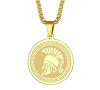 IOETSEUT men's necklaces friendship necklace Mens Ancient Greek God Spartan Warrior Pendant Gladiator Necklace Women Mythology Spartan Helmet Charm Neck Chain Amulet Jewelry