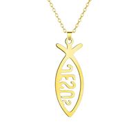 IOETSEUT men's necklaces friendship necklace Necklace Pendant Jewelry Vintage Gold Color Fish Women Clavicle Chains Religious Amulet Jewelry Men Choker