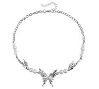 IOETSEUT men's necklaces friendship necklace New Butterfly Wing Heart-Shaped Necklace A Fashionable And Trendy Accessory For Ladies Suitable For Parties And As A Gift.