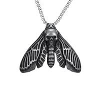 IOETSEUT men's necklaces friendship necklace New Unique Vintage Butterfly Moth Pendant Necklace For Men Punk Death Head Skull Necklaces Amulet Jewelry Gifts