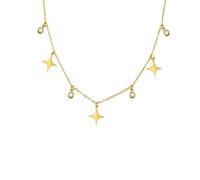 IOETSEUT men's necklaces friendship necklace North Star Clear Zircon Pendant Tassel Necklace Women Girls Chain Choker Fashion Jewelry Birthday Gift