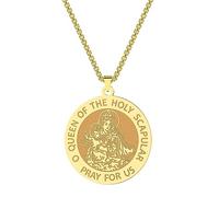 IOETSEUT men's necklaces friendship necklace O Holy Scapular Medal EXCLUSIVE Pendant Necklace for Men Women Round Religious Astrology Charm Chain