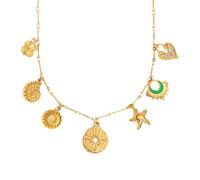 IOETSEUT men's necklaces friendship necklace Ocean Style Summer Fashion Jewelry Starfish Shell Pendant Necklace Golden Charm Pendant Accessories coll