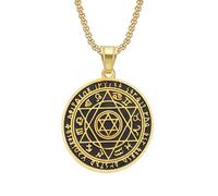IOETSEUT men's necklaces friendship necklace Punk Star of David Zodiac Sign Constellation Pendant Gold Color Round Necklace for Women Men Jewelry Gift 2025