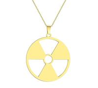 IOETSEUT men's necklaces friendship necklace Radiation Hazard Symbol Pendant Radioactive Necklace Hulk Logo Nuclear Emblem Cyber Goth Sign Industrial Sigil Stalker Medallion