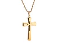 IOETSEUT men's necklaces friendship necklace Retro Classic Triple Layer Cross Pendant Necklace Men Women Hip Hop Fashion Christian Prayer Amulet Jewelry