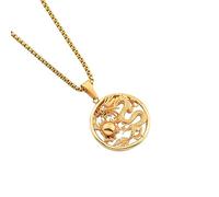 IOETSEUT men's necklaces friendship necklace Retro Ethnic Style Symbol of Auspicious Chinese Dragon Dragon Ball Pendant Couple Two-Tone Fashion Necklace