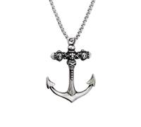 IOETSEUT men's necklaces friendship necklace Retro Fashion Viking Anchor Pendant Necklaces Punk Creativity Skull Necklace for Men Amulet Jewelry