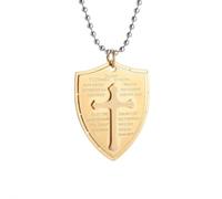 IOETSEUT men's necklaces friendship necklace Shield of God Ephesus Cross Bible Necklace Armor of God Pendant Men's Faith Amulet Jewelry
