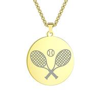 IOETSEUT men's necklaces friendship necklace Tennis Ball Pendant Necklace for Men Boys Women Punk Sports Tennis Lover Charm Chain Hip Hop Jewelry