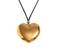 IOETSEUT men's necklaces friendship necklace Thicker Heart Hollow Love Smooth Pendant Necklace Gold Platinum Color Neck Jewelry Women