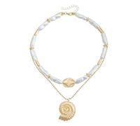 IOETSEUT men's necklaces friendship necklace This fashionable and unique pearl necklace is a must-have trendy jewelry accessory for ladies and an excellent choice for giftin