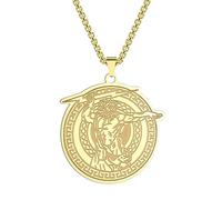 IOETSEUT men's necklaces friendship necklace Thunder God Zeus Pendant Necklace for Men Boys Punk Ancient Greek Mythology Charm Chain Hip Hop Jewelry