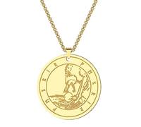 IOETSEUT men's necklaces friendship necklace Vintage Fenrir or Fenrisúlfr Wolf Pendant Necklace for Men Women son of Loki Amulet of Norse Mythology Jewelry Choker Chain Gift