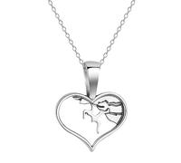 IOETSEUT men's necklaces friendship necklace Vintage Rock Climbing Girl Necklace for Women Girls Retro Hollow Love Heart Pendant Neck Charm Chain Mother Day Jewelry Collar