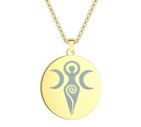 IOETSEUT men's necklaces friendship necklace Witchcraft Spiral Goddess Necklace Women Moon Pagan Jewelry Statement Black Pendant Necklace Wedding Gift