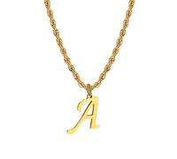 IOETSEUT Men's necklaces jewelry A-Z 26 Letters Necklaces for Men Women, Initials Pendant 50CM,Twisted Rope Chain Collar,Personalized Jewelry