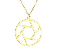 IOETSEUT Men's necklaces jewelry Camera Diaphragm Pendant Necklace Photographer Jewelry Geometric F-Stop Choker Necklace Gift