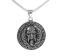 IOETSEUT Men's necklaces jewelry Classic Retro Viking Odin Pendant Necklace Men Knight Necklace Hero Mask Rock Punk Pendant Accessories Wholesale