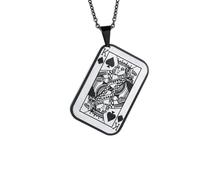 IOETSEUT Men's necklaces jewelry Cool Punk King Of Hearts Necklaces for Men, Lucky Ace Of Spades Poker A Pendant Collar Jewelry