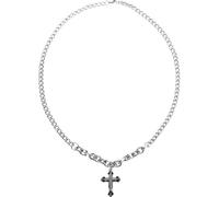 IOETSEUT Men's necklaces jewelry Cuban Chains Necklace for Men Women Gothic Crystal Cross Pendant Necklaces Steel Neck Chain Hip Hop Neck Jewelry