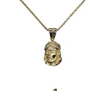 IOETSEUT Men's necklaces jewelry Fashionable Zircon Christ Jesus Pendant Necklace for Men Women Religious Prayer Lucky Amulet Jewelry