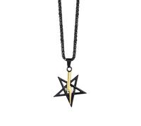 IOETSEUT Men's necklaces jewelry Five pointed star with lightning pendant Satan symbol necklace amulet symbol
