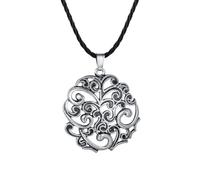 IOETSEUT Men's necklaces jewelry Gold Dangle Filigree Disc Pendant Necklace For Women Retro Ethnic Spray Pattern Charm Jewelry Choker Necklace