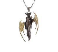 IOETSEUT Men's necklaces jewelry Golden Wings Mother of Demon Pendant Female Soldier Witch Necklace Couple Trend Jewelry Gift