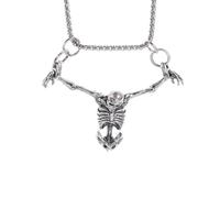 IOETSEUT Men's necklaces jewelry Gothic Crucifixion Skull Pendant Bondage Demon Necklace Mens Punk Biker Rock Party Exorcist Jewelry