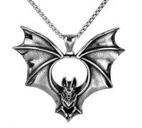 IOETSEUT Men's necklaces jewelry Punk Bat Pendant Necklace Biker Fashion Hip Hop Gothic Vampire Bat Men Necklace Chain Jewelry Gift Wholesale