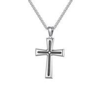 IOETSEUT Men's necklaces jewelry Punk Cross Necklace for Men Boys,Waterproof Christian Pendant Necklace,Trendy Religious Faith Prayer Jewelry Gifts