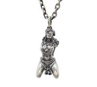 IOETSEUT Men's necklaces jewelry Silver Plated Goddess Pendant Demon Girl Necklace Men Women Fashion Jewelry Couple Gift