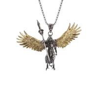 IOETSEUT Men's necklaces jewelry Sun God Ra Eagle Guard Pendant Wings Warrior Patronus Necklace Personality Men's Gothic Cool Trend Jewelry